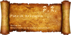 Patrik Krizanta névjegykártya